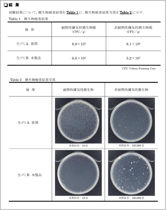 嫌気性微生物検査結果